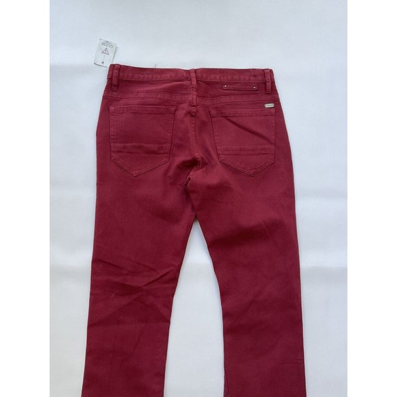 G By Guess Slim Straight Heavy Destroy Jeans In Red Size 32 - Picture 8 of 10